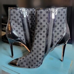 Jessica Simpson Black Polka Dot Heeled Boots